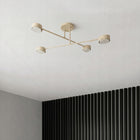 Nowoczesna Lampa Sufitowa Plafon Żyrandol Spot Beż Ecru Kaszmir 4x Gx53 LED oprawa metalowa do salonu i sypialni