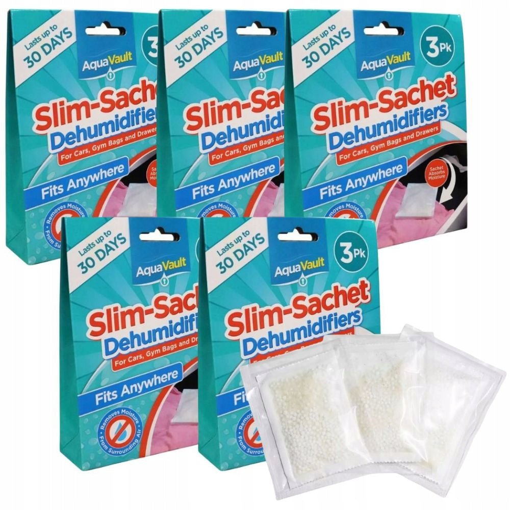 15x Pochłaniacz Wilgoci Wkład Osuszacz Powietrza do Szafy Łazienki Saszetki do samochodu, bezzapachowy, 50 ml