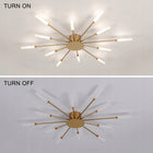 LAMPA SUFITOWA LED ZYRANDOL ZŁOTA NOWOCZESNA KREATYWNA FAJERWERKI 4500K 12W oprawa wisząca do salonu i jadalni, 12