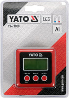 Yato kątomierz MIERNIk kąta elektroniczny z magnesem poziomica cyfrowy inklinometr do prac budowlanych, aluminiowy
