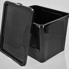 Pojemnik plastikowy 30l organizer pudło box zamykany czarny na zabawki duży skrzynka z pokrywą do przechowywania ubrań