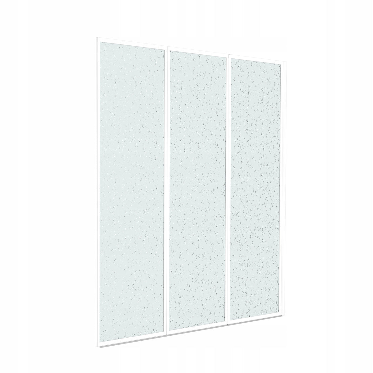 Parawan nawannowy 3 elementowy 120x140 cm profil biały ścianka do kąpieli, osłona przed zachlapaniem, mleczne