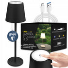 Lampa Nocna Lampka Stołowa Biurkowa LED USB Dotykowa Bezprzewodowa Czarna oświetlenie do sypialni, gabinetu, do