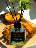 Zapach Domowy dyfuzor Sorvella Exotic Mango 120 ml Odświeżacz powietrza z patyczkami, aromatyzer do wnętrz, do salonu i