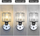 LAMPA ŚCIENNA E27 KINKIET KRYSZTAŁOWY LOFT CHROM NOWOCZESNY DO SALONU oprawa dekoracyjna metalowa srebrna 1 punkt