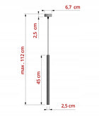 Lampa wisząca sufitowa Laser Sopel Tuba 853-EZ1 Czarna G9 1-Punktowa LED oprawa zwisająca metalowa do wnętrz, wąski