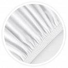 Prześcieradło z gumką 180x200 +30cm białe miękkie gładkie na wysoki materac, poliester, certyfikat oeko-tex Standard 100
