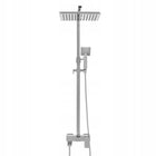 Panel zestaw prysznicowy kolumna bateria mikka z mieszaczem srebrny półka deszczownica słuchawka natynkowy do łazienki