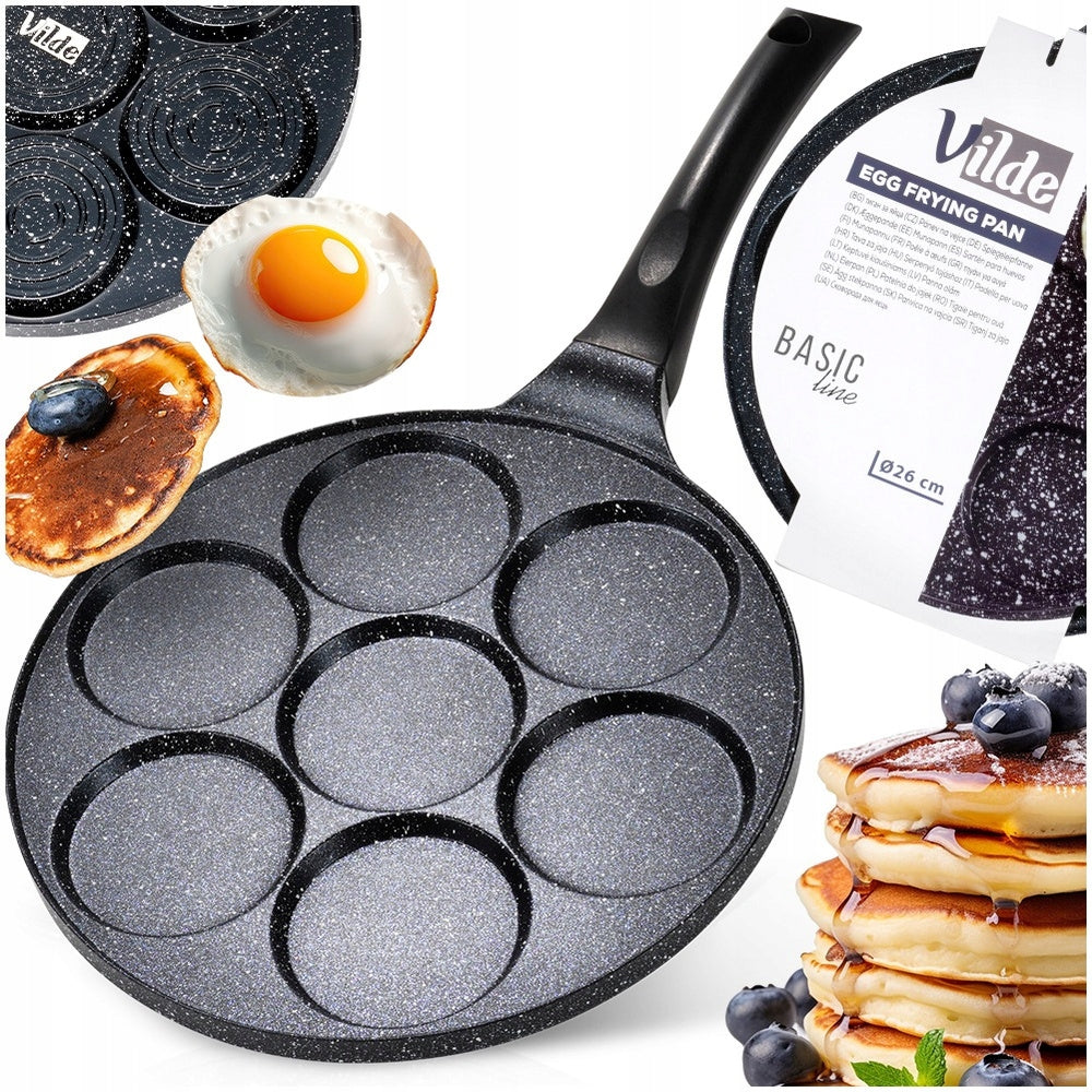 Patelnia granitowa do jajek sadzonych na jajka placki naleśniki pancakes 60 mm 26 cm /Wzór