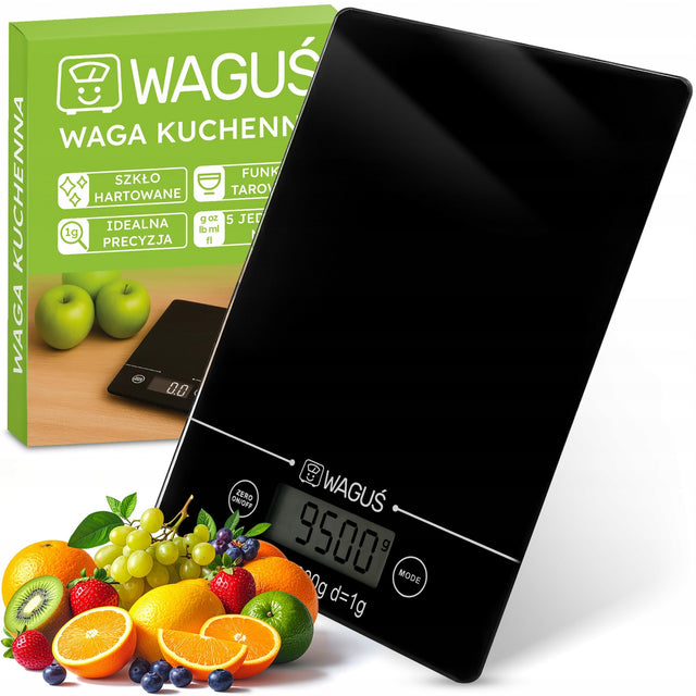 Waga Kuchenna Dotykowa Elektroniczna Kieszonkowa Precyzyjna 10kg 1g Tara czarny metal, szkło, tworzywo sztuczne