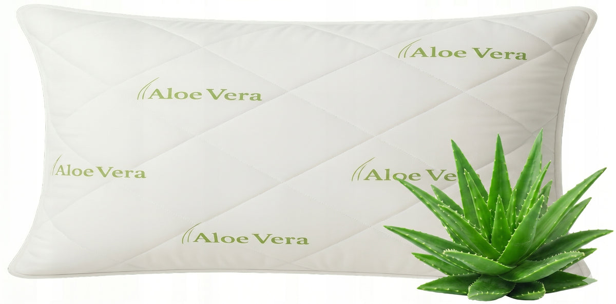 Poduszka Premium Do Spania Aloes AloeVera 70x80 cm Pikowana Antyalergiczna jasiek do łóżka, wypełnienie 950 g