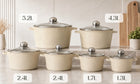 Zestaw garnków marmurowych 12 EL indukcja GAZ marmur 6x garnek z pokrywą aluminiowe, do kuchni ceramicznej i