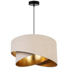 Lampa sufitowa wisząca pojedyncza żyrandol glamour złoty abażur do salonu oprawa oświetleniowa z tkaniny, E27 60 w, 40