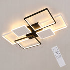 LAMPA SUFITOWA CZARNA WISZĄCA LED SALONU KORYTARZ ŚCIEMNIALNA Z PILOTEM 72W żyrandol do jadalni 6 punktów światła