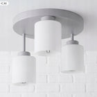 Lampa Sufitowa Żyrandol Plafon Szara Cementowa 3xSzklane Klosze Urban Gray oprawa wisząca E27, metalowa, do salonu i