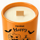 Świeca sojowa zapachowa Halloween Dynia Pumpkin Spice 175 g drewniany knot świeczka aromatyczna do domu, dekoracja