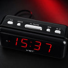 Budzik elektroniczny zegar sieciowy duży wyświetlacz LCD alarm 24H czarny cyfrowy do sypialni biura domu z cyframi