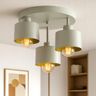 Lampa sufitowa Plafon Żyrandol Oliwkowy Zielony Szałwia 3xE27 382-E3 SPOT oprawa metalowa do salonu, kuchni i jadalni