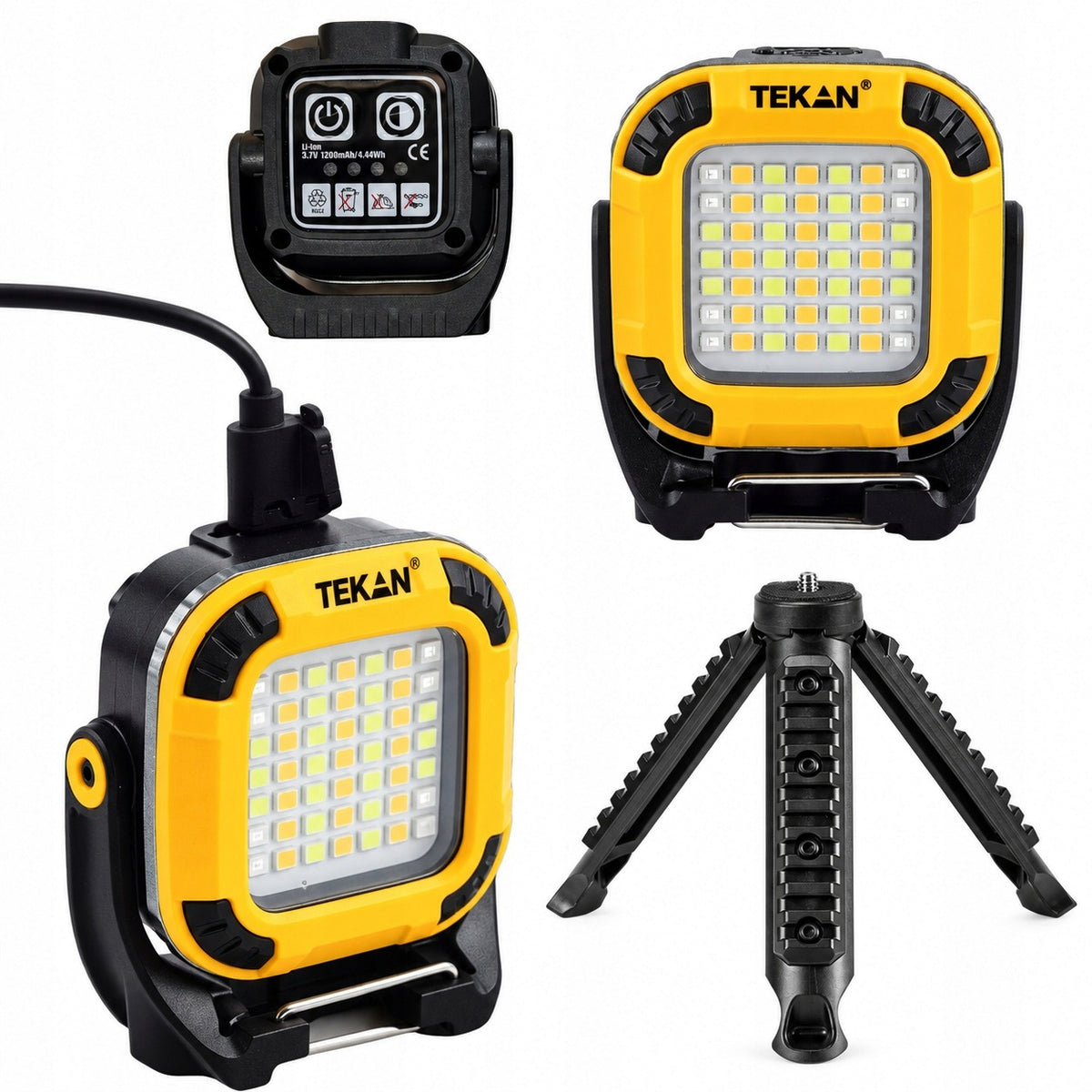 Lampka latarka mocna lampa 49x LED robocza z magnesem statyw wielofunkcyjna naświetlacz warsztatowy 2000 lm IP65 20 w