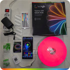 Zestaw taśma LED neon 3m RGB (1x3) aplikacja bluetooth pilot zasilacz IP67 oświetlenie dekoracyjne kolorowe 24V 1200 lm