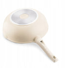 PATELNIA WOK Głęboka Indukcja GAZ POKRYWKA Konighoffer Creamy Marble 30 cm nieprzywierająca, do kuchenek ceramicznych i