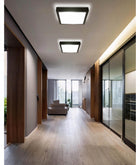 Lampa sufitowa LED plafon wisząca ścienna czarna 2x E27 Nowoczesna LX-909 kwadratowa oprawa bez żarówek, 27 x 17,5 cm