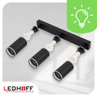 Oprawa Halogenowa Lampa Sufitowa 3x GU10 Tuba CZARNA LED Kinkiet Szyna XL reflektor potrójny do salonu i kuchni, moc