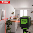 Poziomica laserowa krzyżowa 360° samopoziomująca 35m z blokadą +etui magnes niwelator do remontu i montażu, czerwona