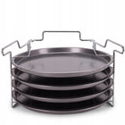 Zestaw 4 blach form do pizzy ze stojakiem forma do pizzy 30 cm kamille metalowe naczynia kuchenne, wypiek w piekarniku