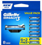 Wkłady Gillette mach 3 oryginalne ostrza 8 szt do maszynki gillette mach 3 ostrze srebrny/szary golarka