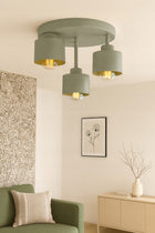 Lampa sufitowa Plafon Żyrandol Oliwkowy Zielony Szałwia 3xE27 382-E3 SPOT oprawa metalowa do salonu, kuchni i jadalni