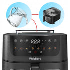 Frytkownica beztłuszczowa 8l Air Fryer Webber 1800W +wifi +8 programów para czarny