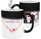 MAGICZNY FOTO KUBEK ZMIENIAJĄCY KOLOR Z TWOIM WŁASNYM NADRUKIEM NA PREZENT ceramiczny 330 ml ze zdjęciem lub imieniem
