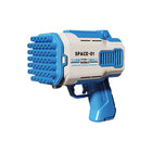 Pistolet na bańki 32 otworów maszyna do baniek na baterie + płyn niebieski 600 ml wiek 3 lata+