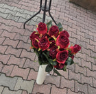 Bukiet Sztucznych Róż Czerwonych 50 cm Zestaw 14 szt kwiatów Dekoracja do wazonu, ozdoba florystyczna do domu