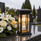 Znicz Solarny LED Lampion Lampka na Grób Cmentarny Krzyż ŚWIECI 3 lata