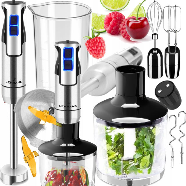 Blender ręczny wielofunkcyjny mikser lehmann tytanowe ostrza mocny 1200W