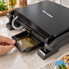 Grill elektryczny opiekacz toster do kanapek panini rozkładany mocny 2200W nominalna czarny