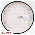 Lampa sufitowa LED Plafon 40cm z drewnem czarna Okrągła 40W naturalna 4000K oprawa, zintegrowane źródło światła, biała