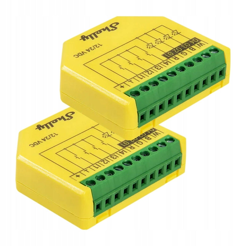 Shelly Plus rgbw PM Sterownik LED WiFi Bluetooth rgbw 2Pak mqtt Alexa BLE moduł oświetleniowy, do taśm wielokolorowych
