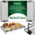 Kratka do studzenia ciasta chleba lukrowania wypieków z nóżkami duża 43x28 ruszt metalowy do tortów, ciastek i