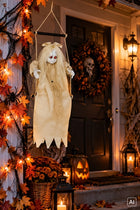 Interaktywna wisząca dekoracja dziewczynka na huśtawce 75 CM halloween ozdoba halloweenowa, straszak na imprezę