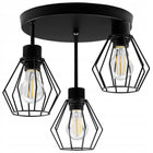 Lampa Sufitowa Wisząca Kinkiet Oprawa Żyrandol 3x E27 LED Czarna Do Salonu metalowa 3-punktowa 40 W nad stół kuchenny
