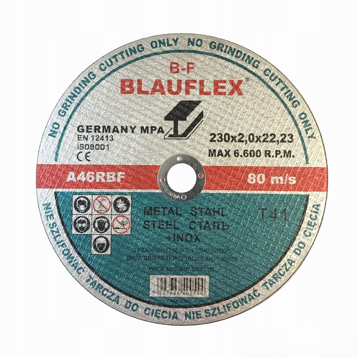 Tarcza do cięcia metalu 230x2,0x22,23 blauflex z 4 514 sztuk
