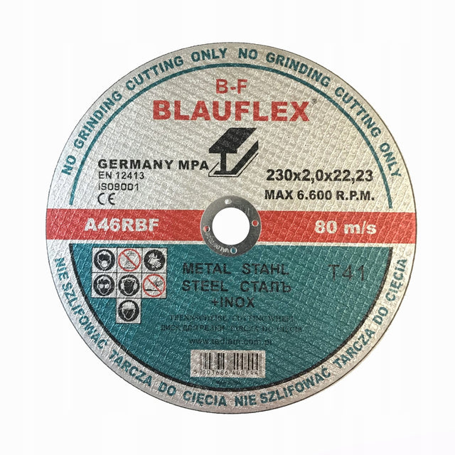 Tarcza do cięcia metalu 230x2,0x22,23 blauflex z 4 514 sztuk