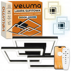 Lampa Sufitowa LED Veluma 40W 3000K-6500K Płynna Regulacja Ściemniana Pilot plafon kwadratowy 48 cm, zmienna barwa