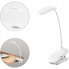 LAMPKA BIURKOWA LED Z KLIPSEM USB NOCNA DO CZYTANIA KSIĄŻEK BEZPRZEWODOWA lampa akumulatorowa biała 42,8 cm do nauki i
