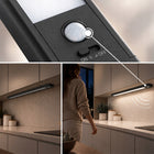 Lampka nocna LED 80cm z czujnikiem ruchu lampa podszafkowa do mebli czarna oprawa akumulatorowa USB, 620 lm, białe