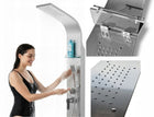 Panel prysznicowy narożny Carmen,22cm przykrywa stare przyłącza,Inox, Chrom kolumna natryskowa z hydromasażem