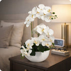 Storczyk Biały Sztuczny Silikonowy Trzy Pędy Jakość Premium 64 cm 003 orchidea doniczkowa, dekoracja wnętrza, roślina